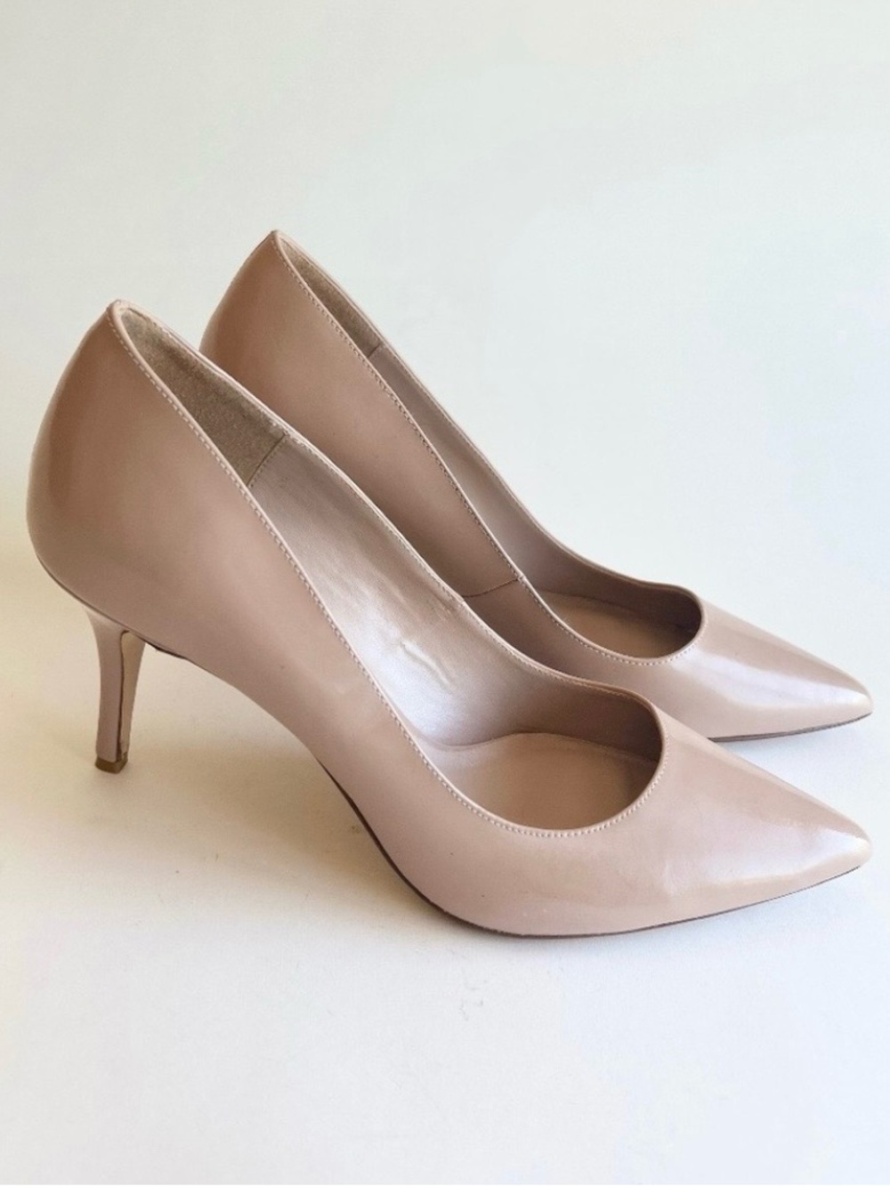 Dune London Dust Pink Patent Leather Point Toe Heels size EUR 40, US 9.5.